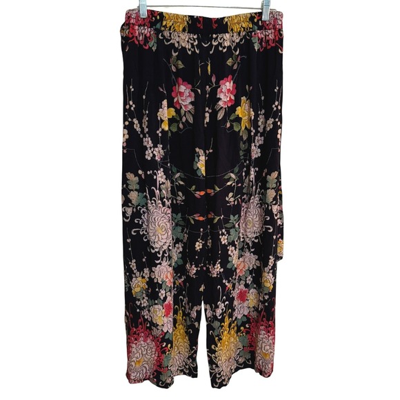 Johnny Was Helena Split Leg Pants Womens Small Floral Coverup Tie Waist Colorful - Picture 6 of 12